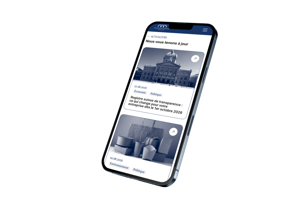 La SCCL devient Commerçants Lausannois – Mockup site iphone